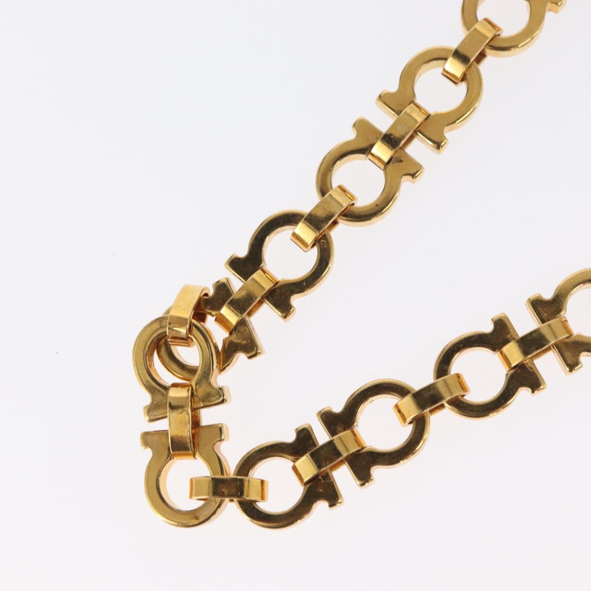 Salvatore Ferragamo Gancini Necklace metal Gold Tone Auth 165483