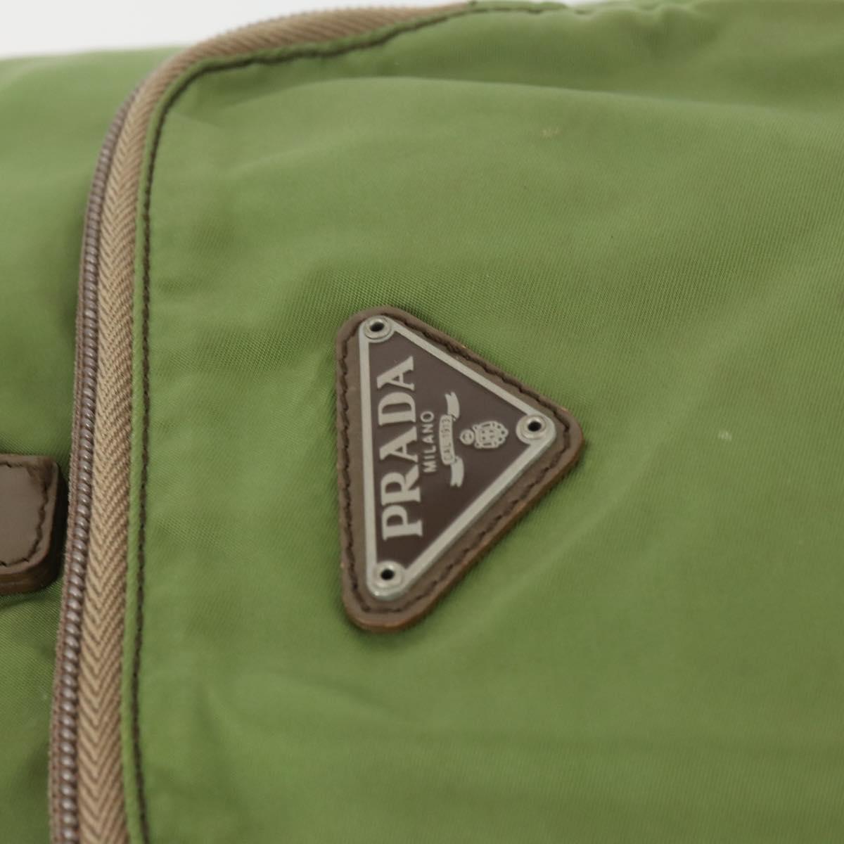 PRADA Backpack Nylon Green Silver Auth 165488
