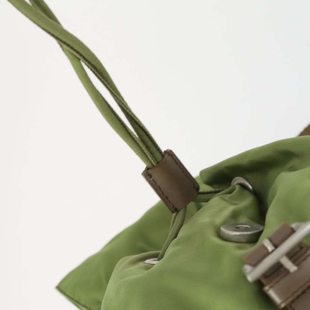 PRADA Backpack Nylon Green Silver Auth 165488