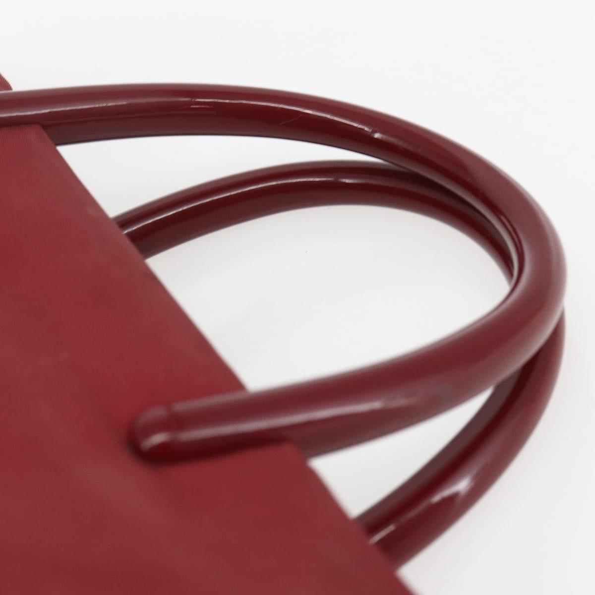 PRADA Hand Bag Nylon Red Silver Auth 165491