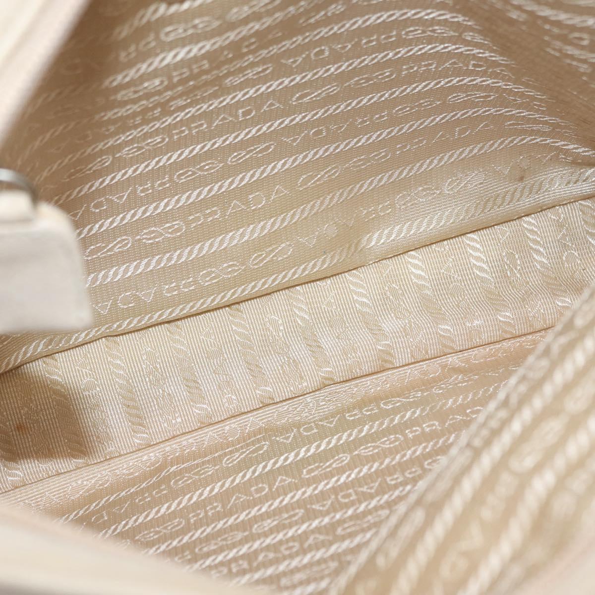 PRADA Chain Shoulder Bag Suede White Auth 165493