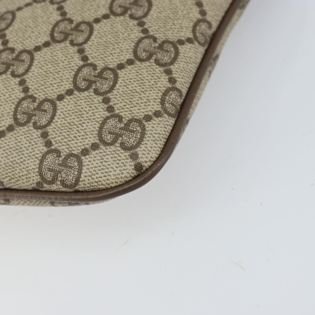 GUCCI GG Supreme Web Sherry Line Shoulder Bag PVC Beige Gold Auth 165494
