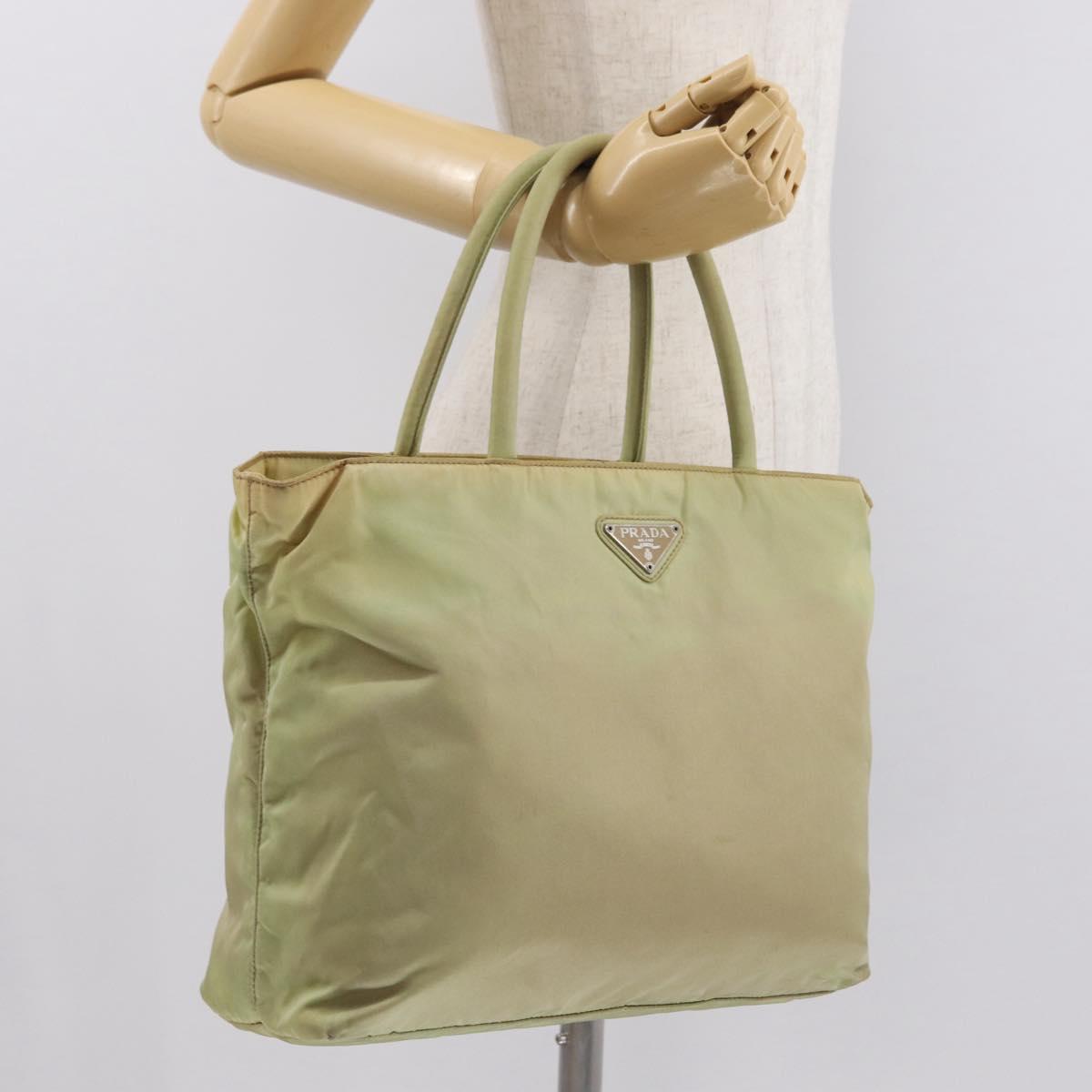 PRADA Tote Bag Nylon Ivory Auth 165498