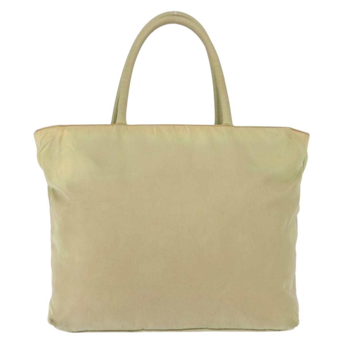 PRADA Tote Bag Nylon Ivory Auth 165498