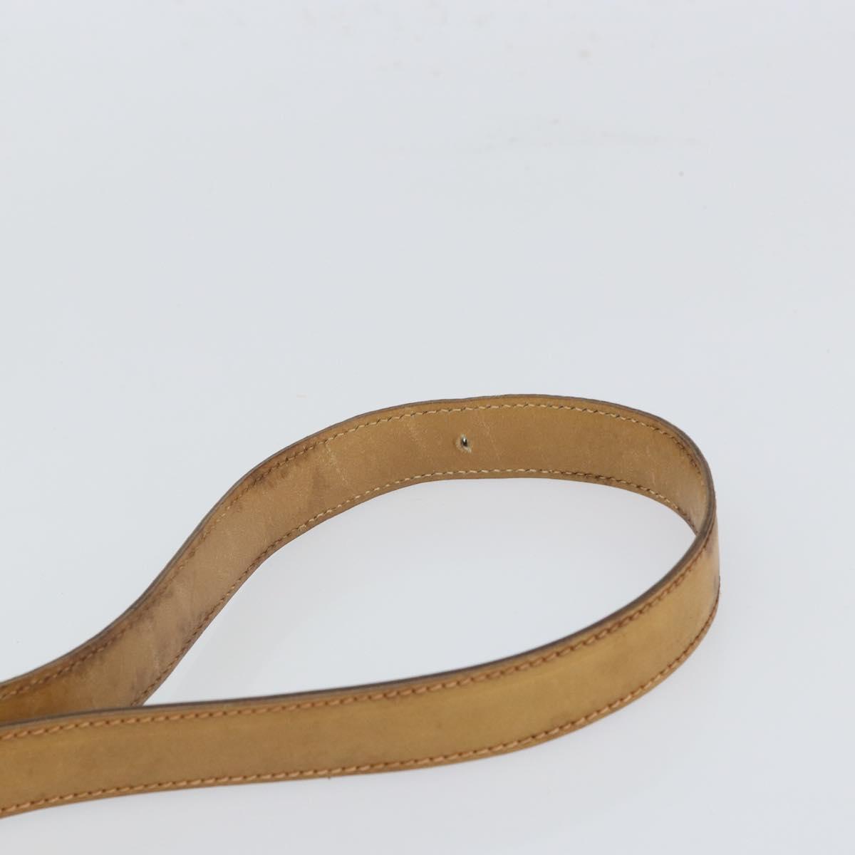 CELINE Macadam Canvas Shoulder Bag PVC Beige Gold Auth 165501