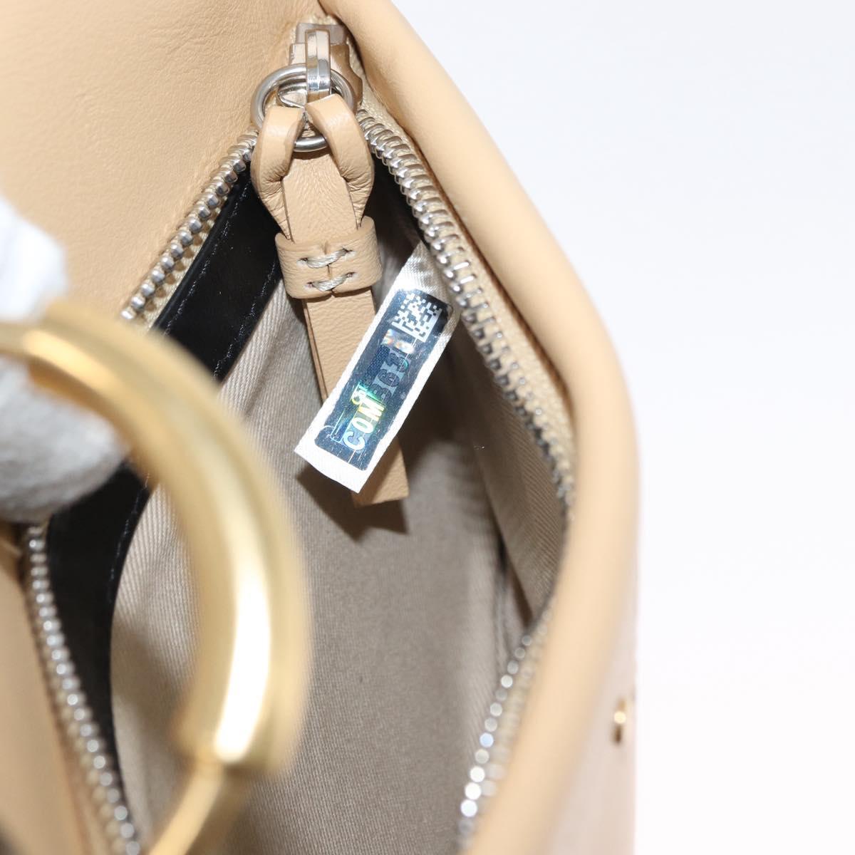 Chloe Roy Double Clutch Shoulder Bag Leather Gray Silver Auth 165505
