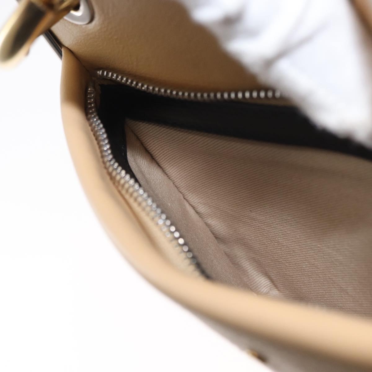 Chloe Roy Double Clutch Shoulder Bag Leather Gray Silver Auth 165505