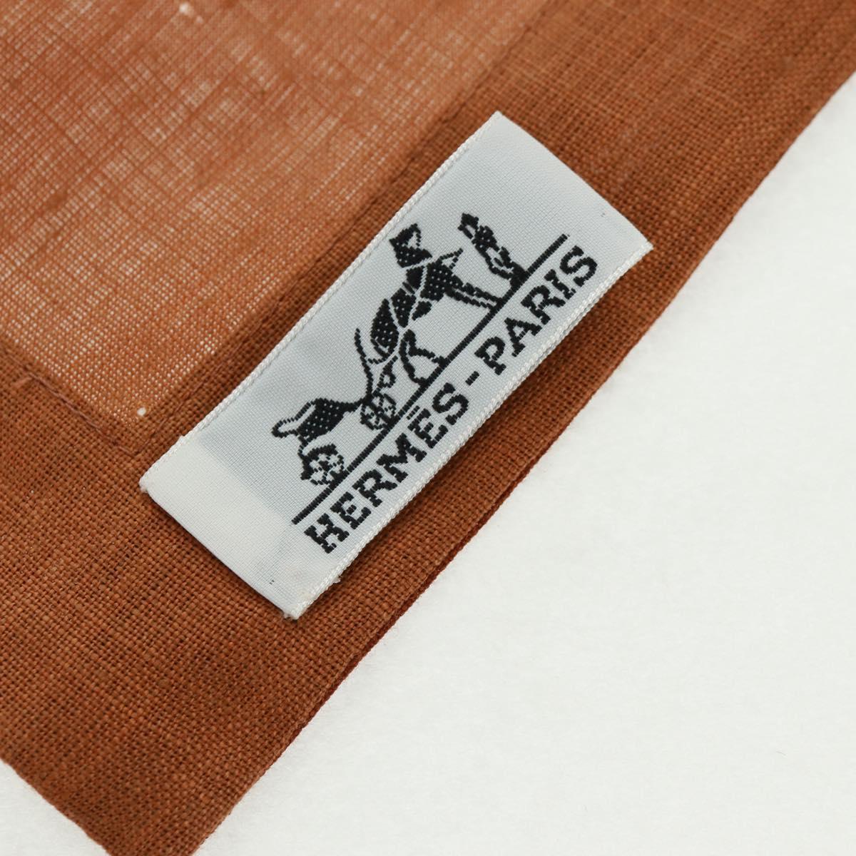 HERMES Place Mat Canvas Brown Auth 165512M
