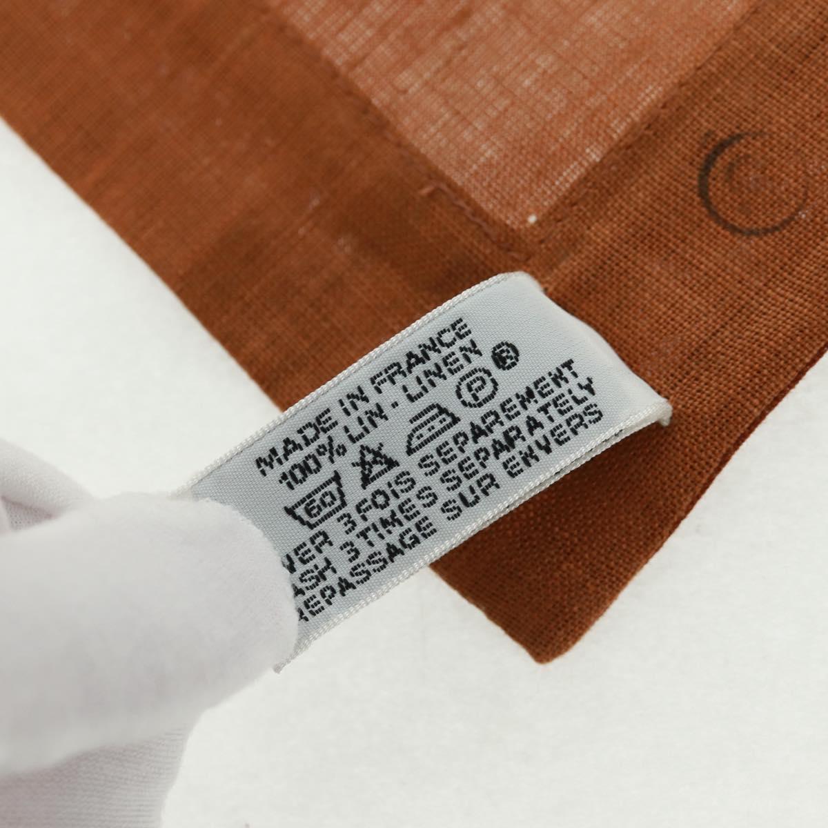 HERMES Place Mat Canvas Brown Auth 165512A