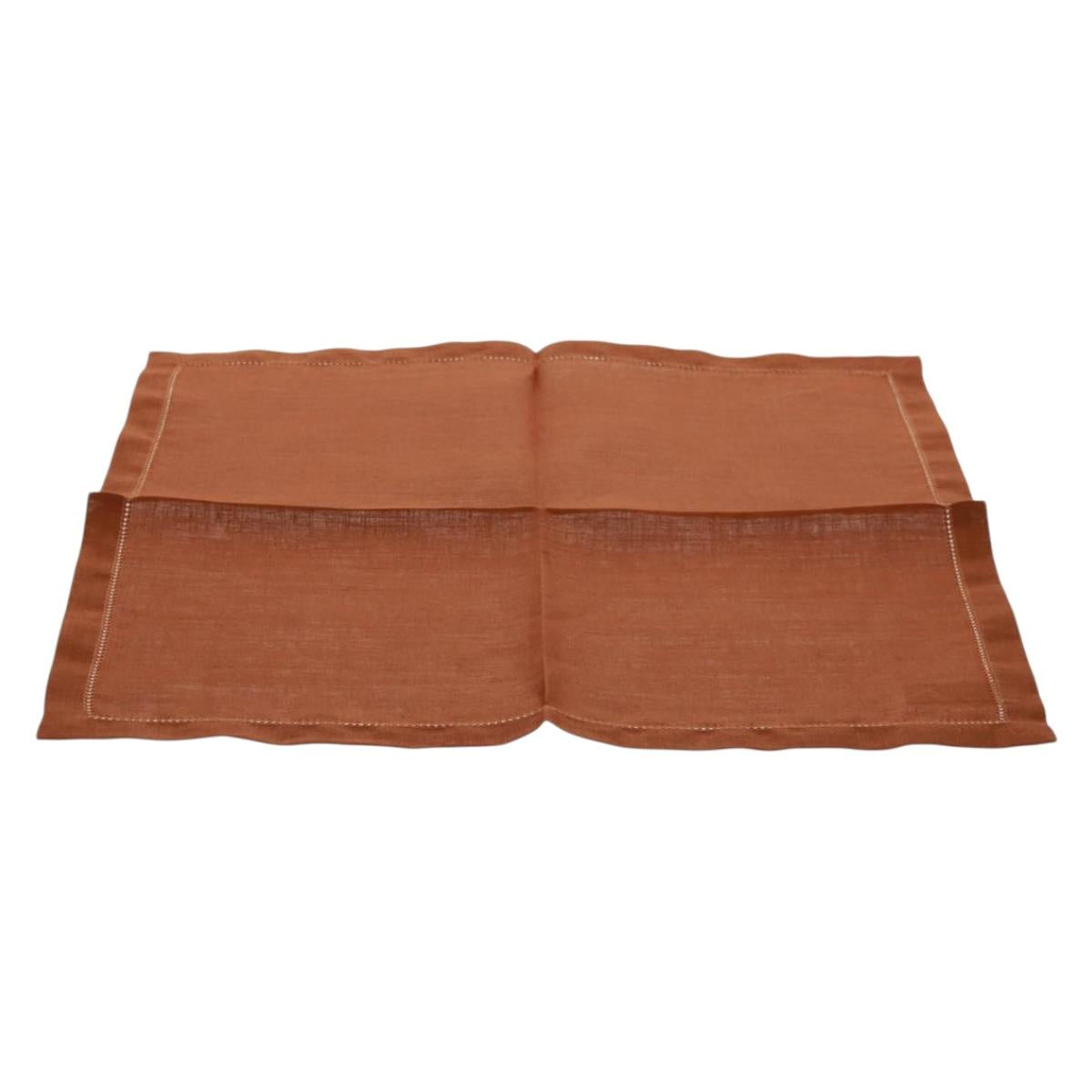 HERMES Place Mat Canvas Brown Auth 165512M