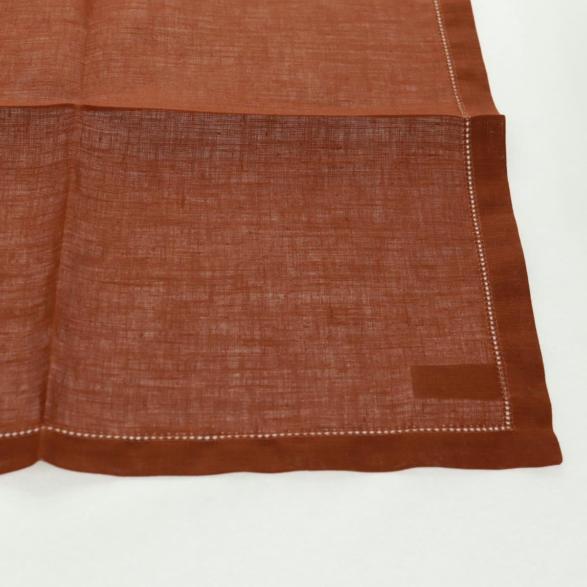 HERMES Place Mat Canvas Brown Auth 165512A