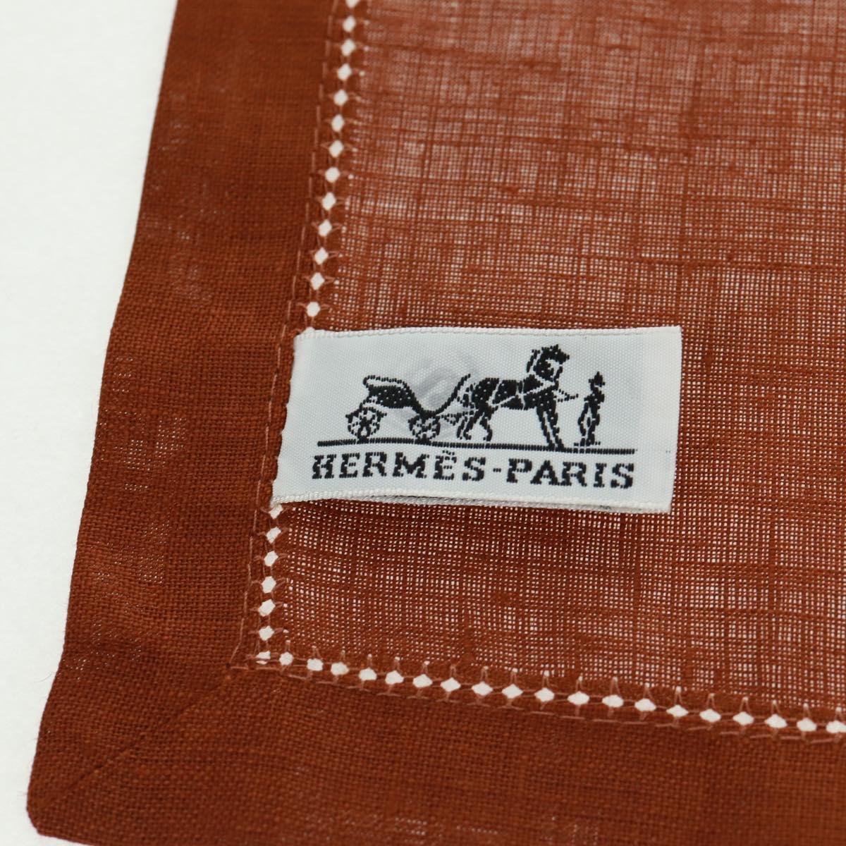 HERMES Place Mat Canvas Brown Auth 165512A
