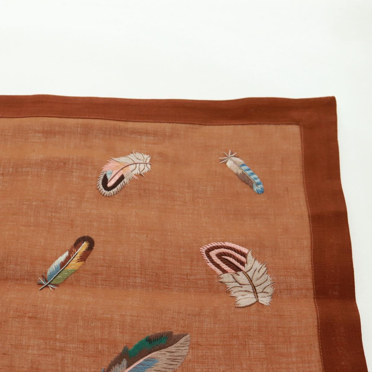 HERMES Place Mat Canvas Brown Auth 165512A