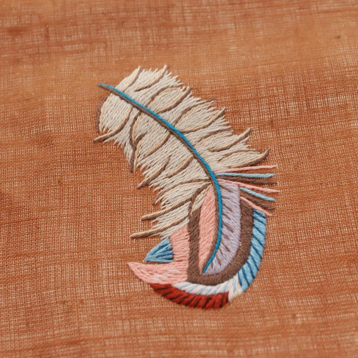 HERMES Place Mat Canvas Brown Auth 165512A