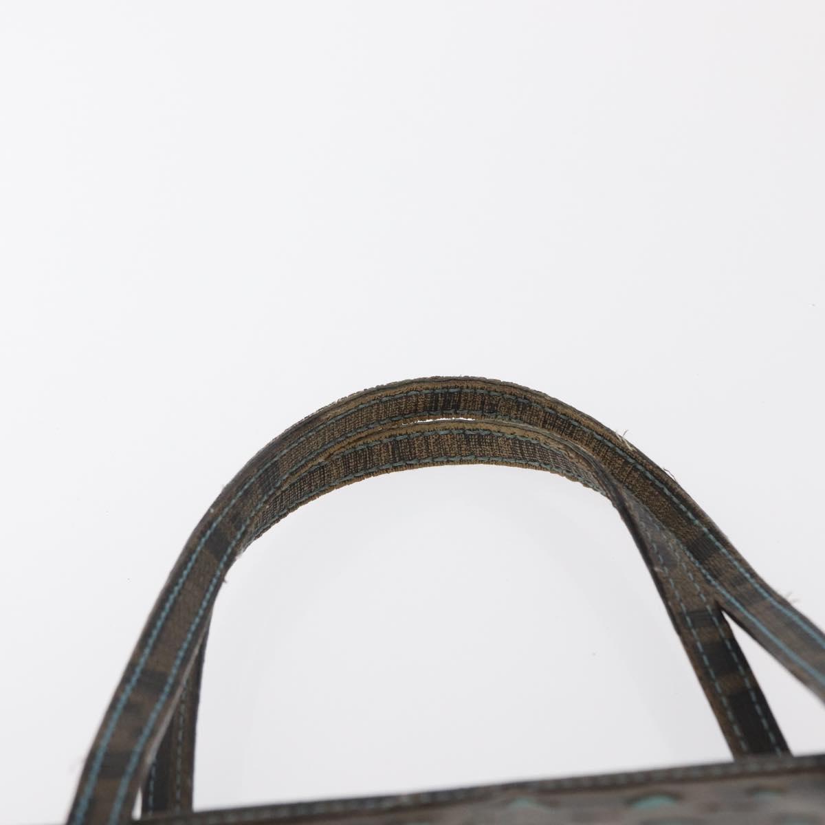 FENDI Zucca Canvas Hand Bag Black Brown Auth 165523