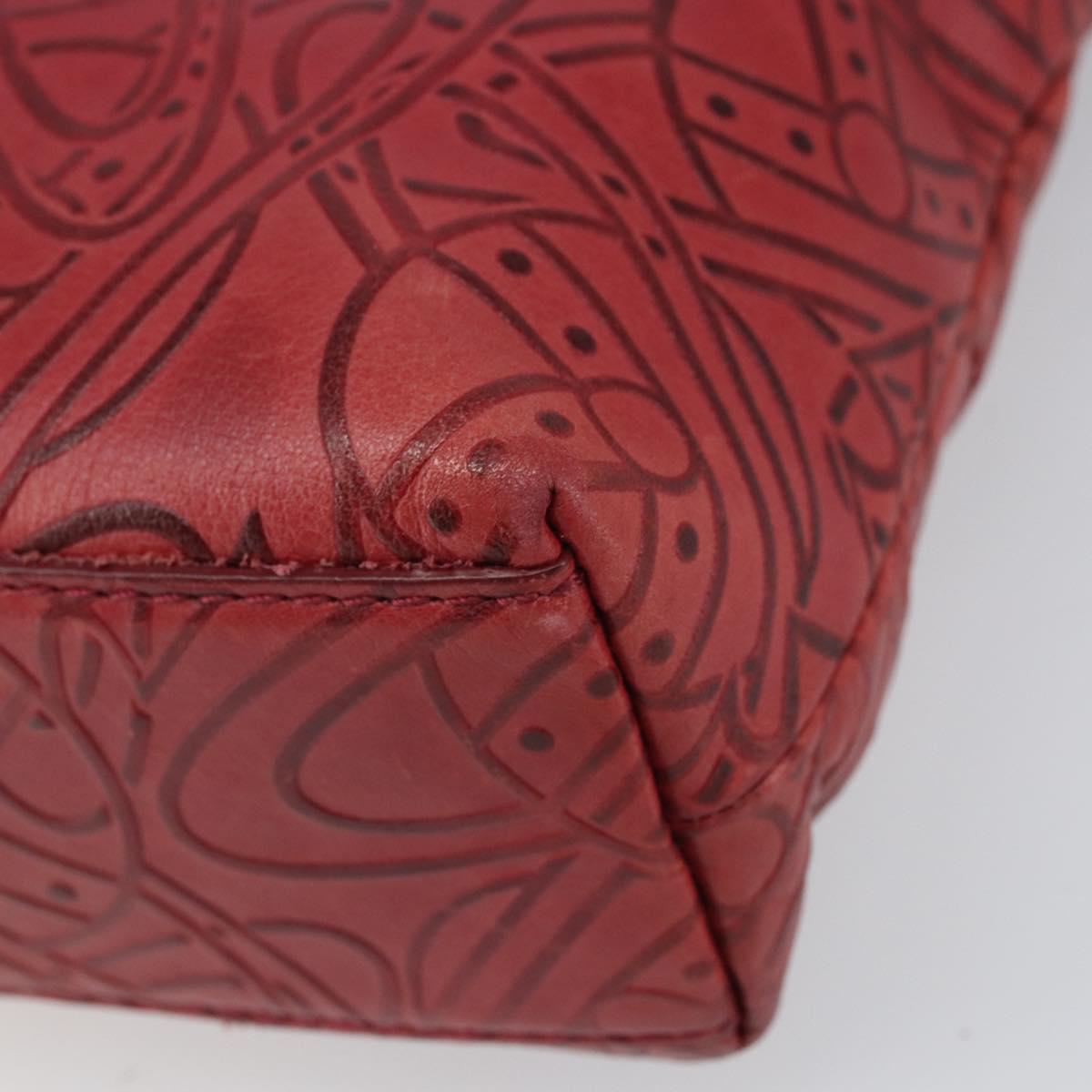 Vivienne Westwood Shoulder Bag Leather Red Silver Auth 165536