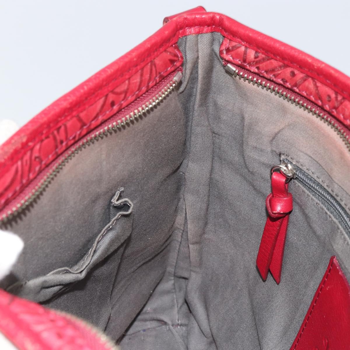 Vivienne Westwood Shoulder Bag Leather Red Silver Auth 165536