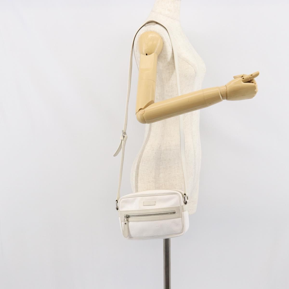 GUCCI GG Implementation Shoulder Bag White 201447 Auth 165541