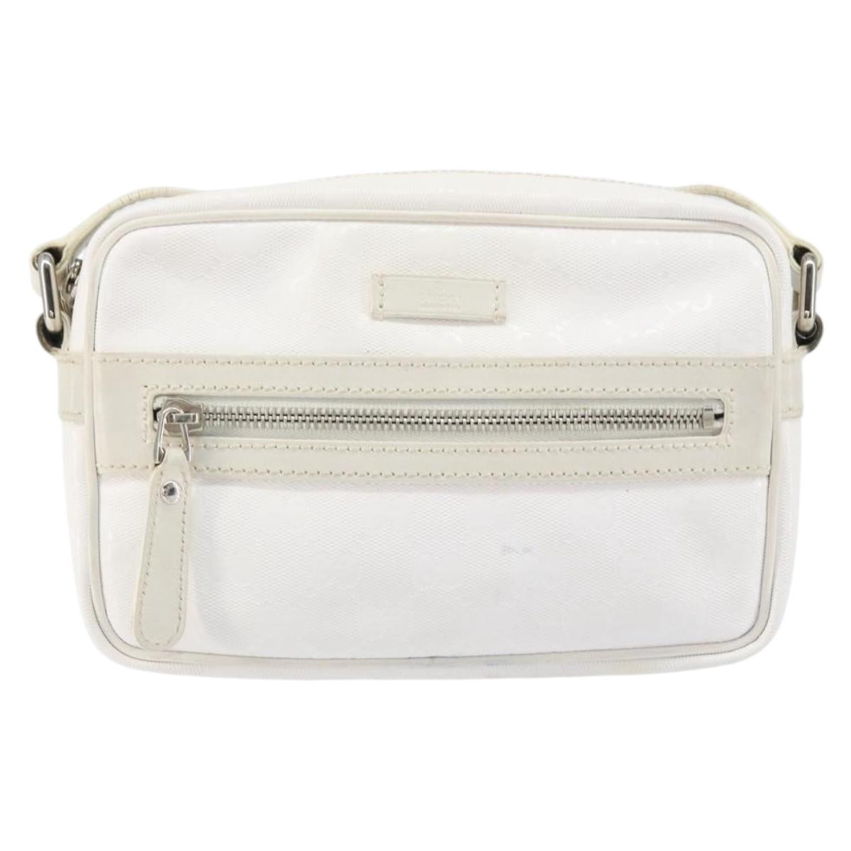 GUCCI GG Implementation Shoulder Bag White 201447 Auth 165541