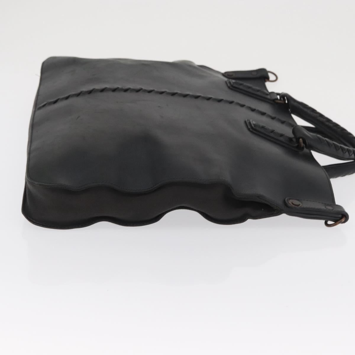 BOTTEGA VENETA INTRECCIATO Hand Bag Leather Black Auth 165550