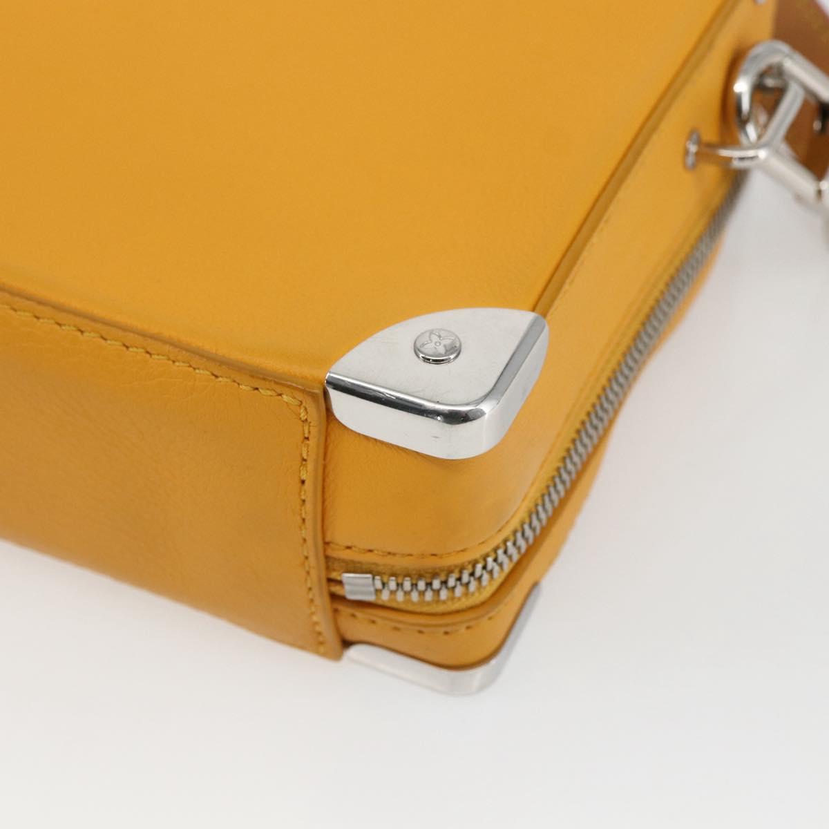 LOUIS VUITTON Soft Handle Trunk Bag Leather Saffron M59669 LV Auth 165565SAM