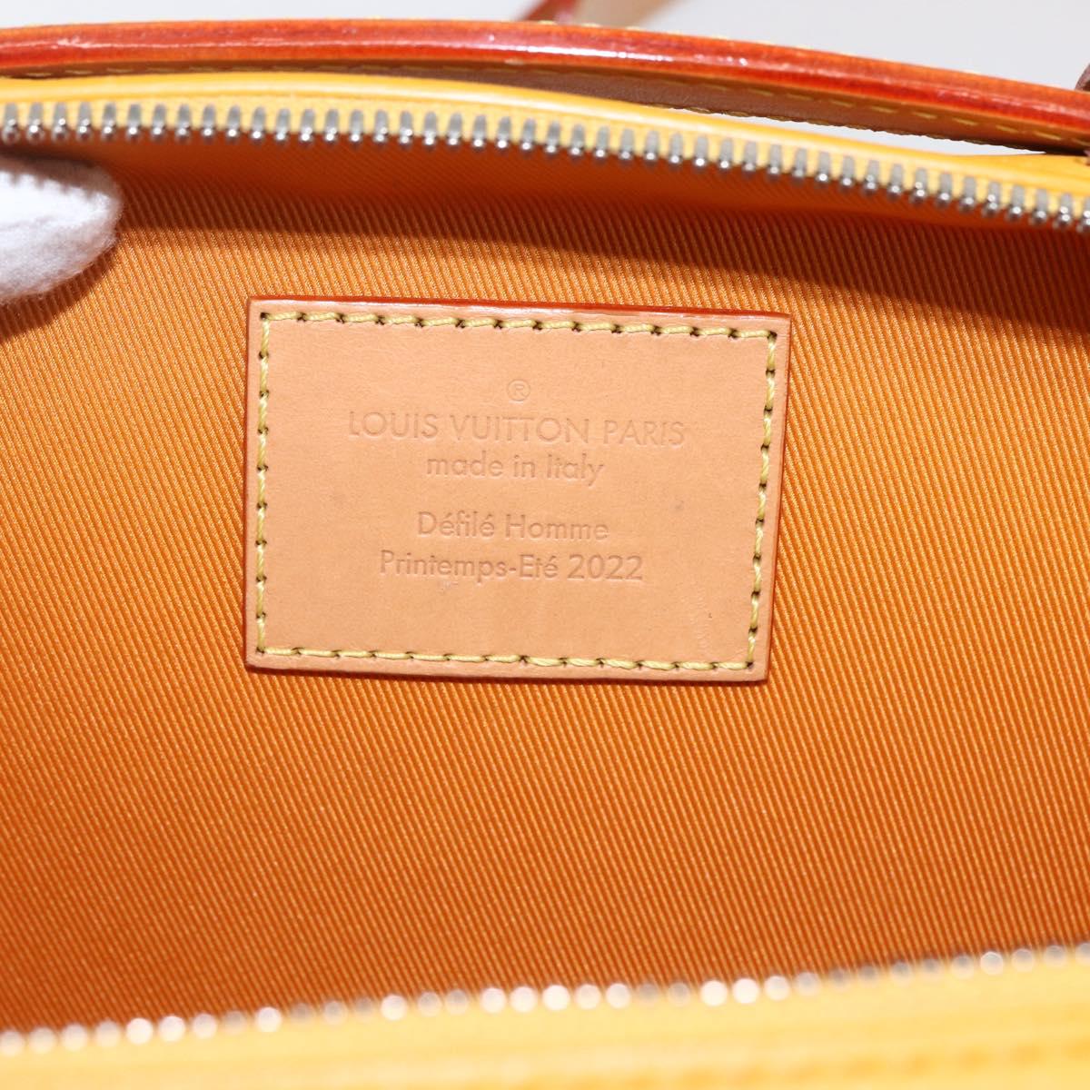 LOUIS VUITTON Soft Handle Trunk Bag Leather Saffron M59669 LV Auth 165565SAM