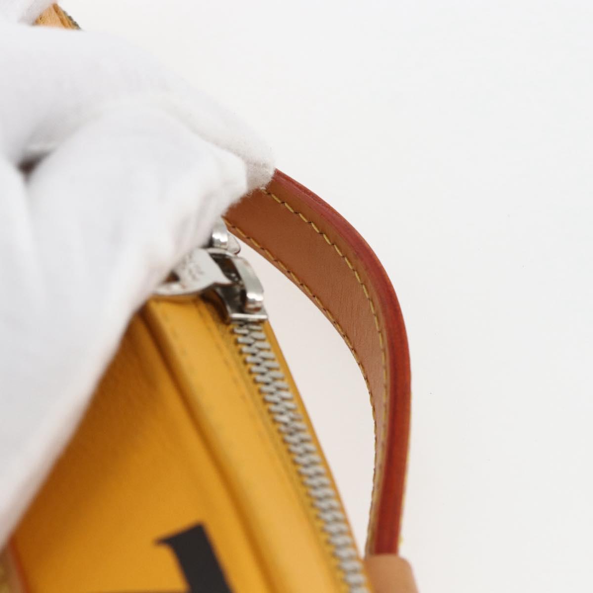 LOUIS VUITTON Soft Handle Trunk Bag Leather Saffron M59669 LV Auth 165565SAM