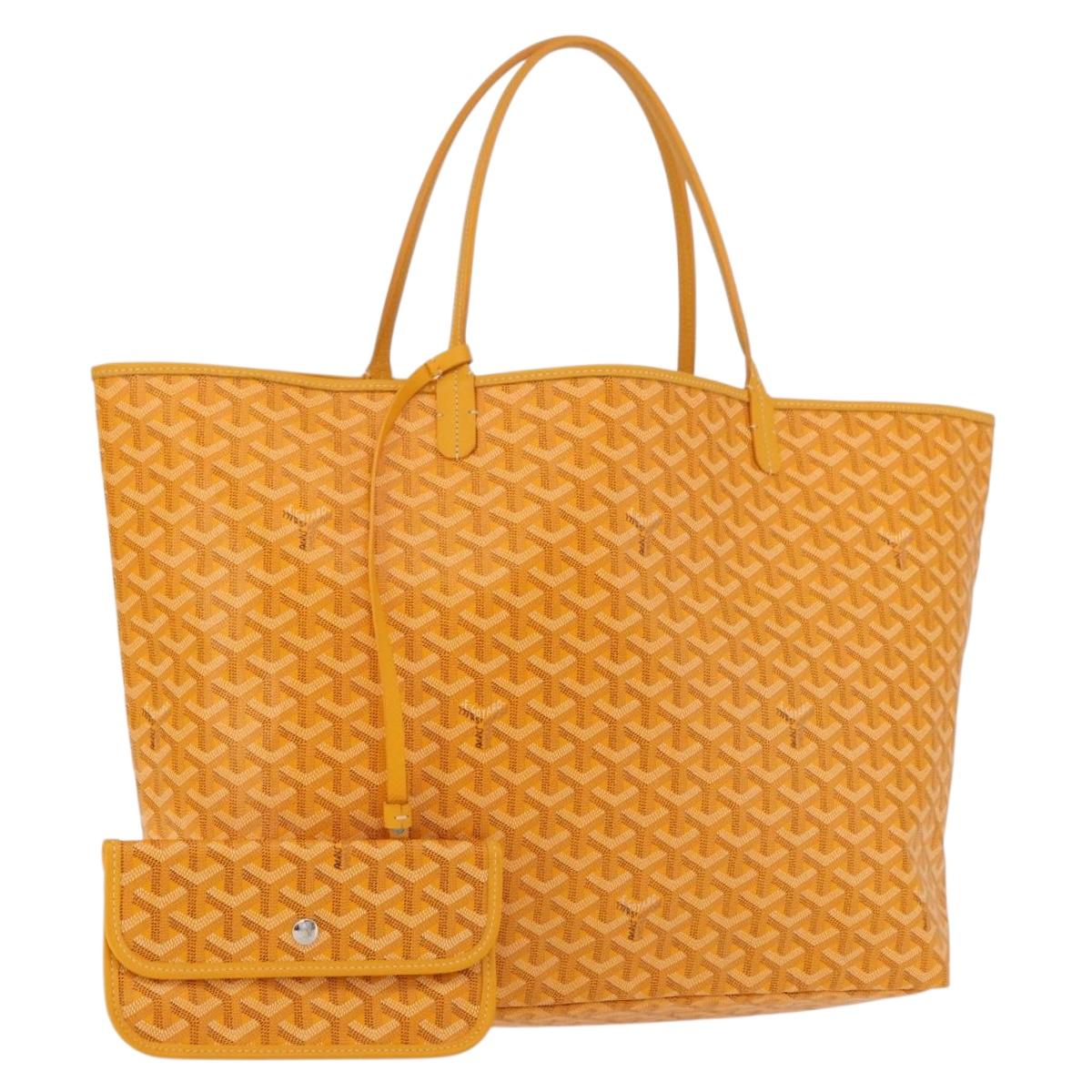 GOYARD Herringbone Saint Louis GM Tote Bag PVC Yellow Auth 165566SM