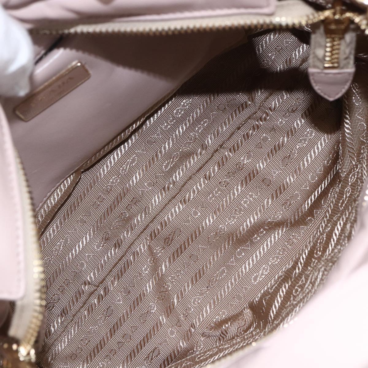 PRADA Hand Bag Leather 2way Pink Gold Auth 165567SAM