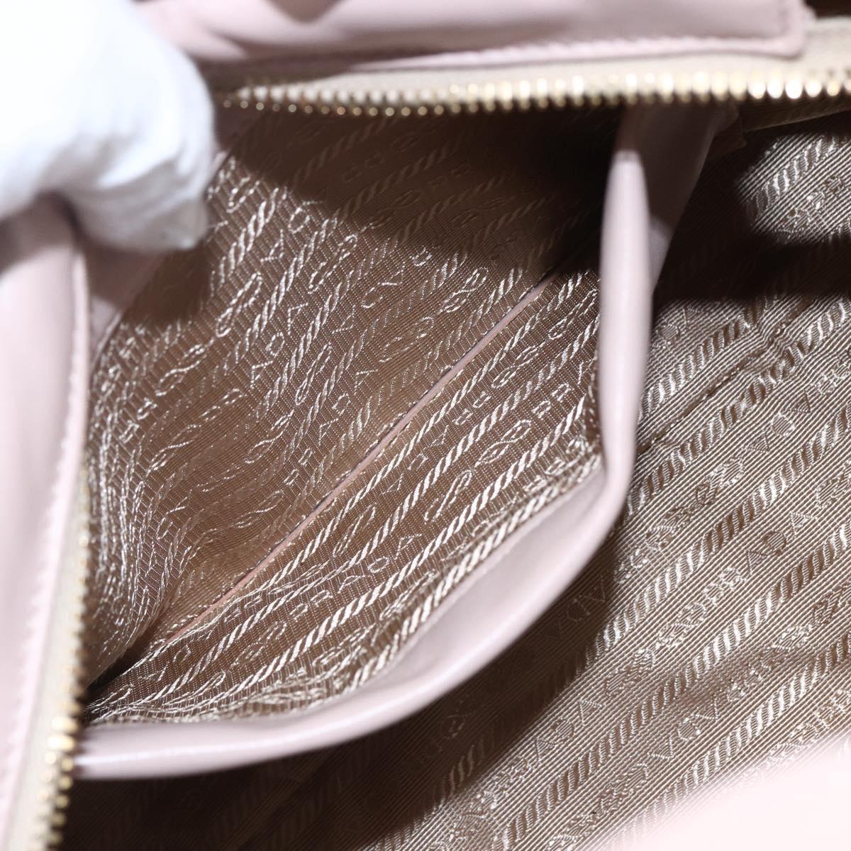PRADA Hand Bag Leather 2way Pink Gold Auth 165567SAM