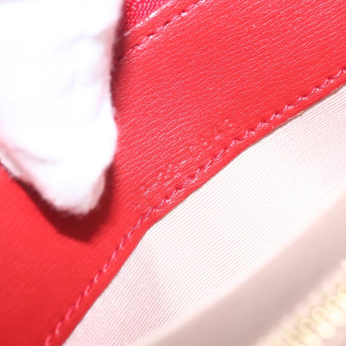 Salvatore Ferragamo Gancini Long Wallet Leather Red Gold Auth 165570