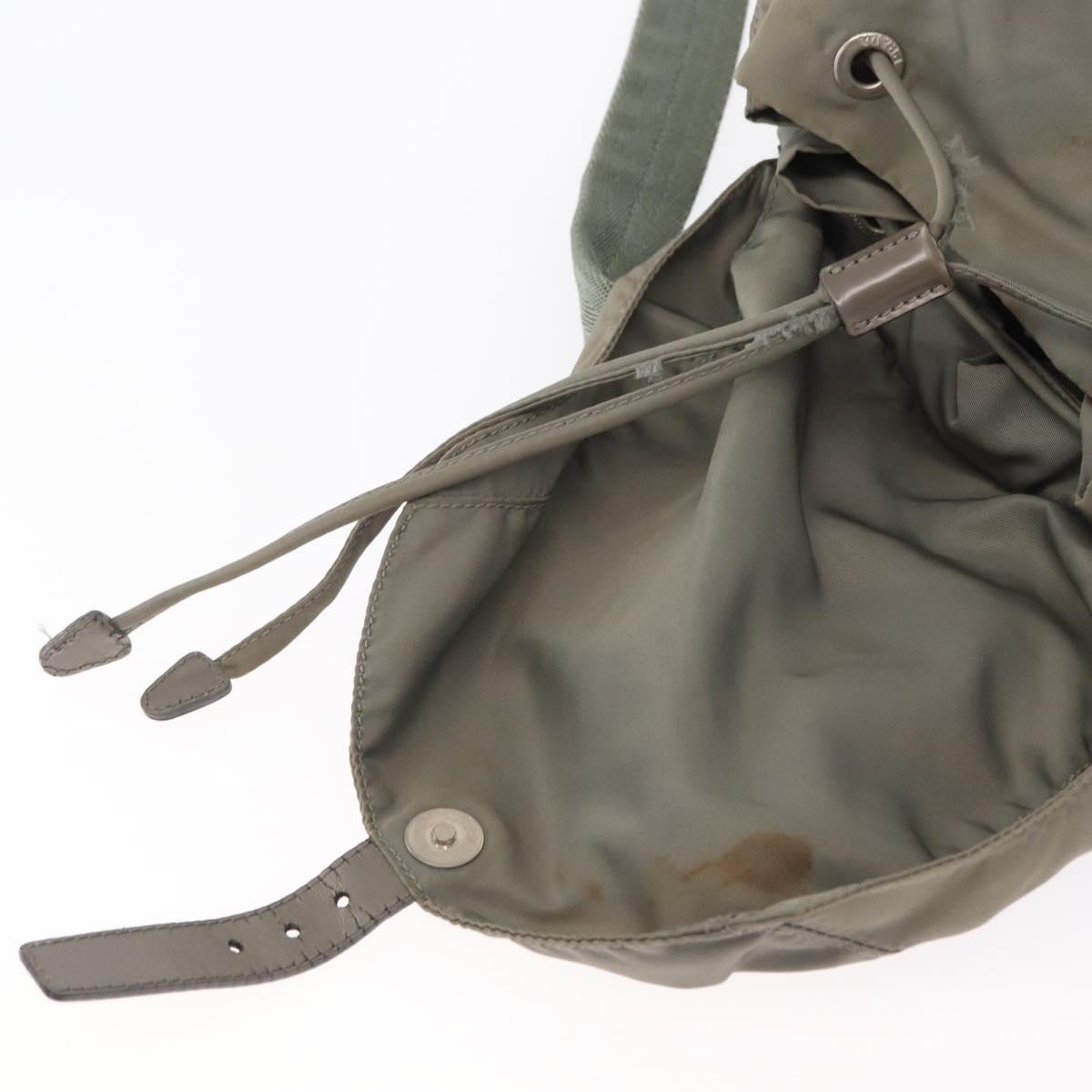 PRADA Backpack Nylon Gray Silver Auth 165573