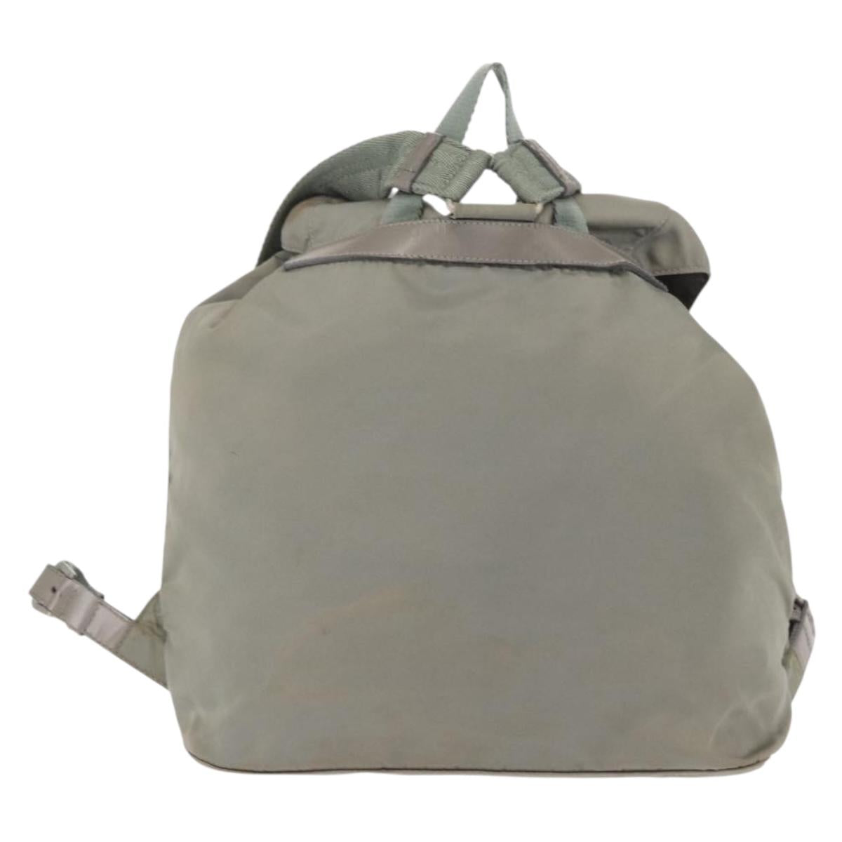 PRADA Backpack Nylon Gray Silver Auth 165573