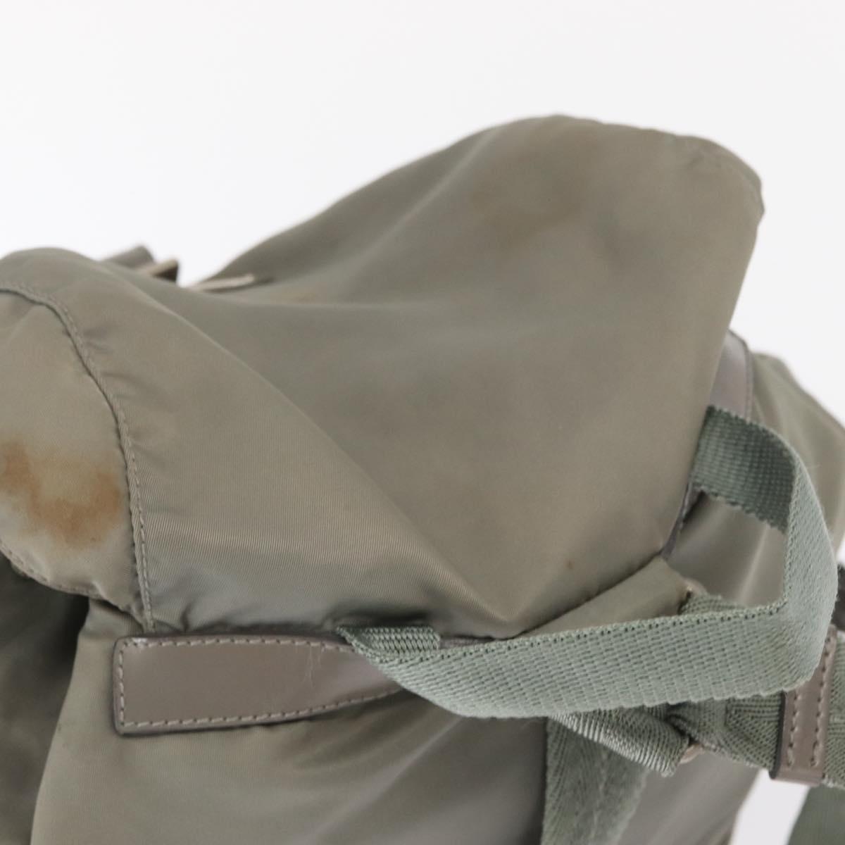 PRADA Backpack Nylon Gray Silver Auth 165573