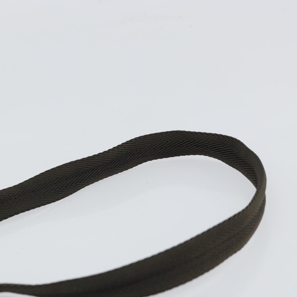 PRADA Shoulder Bag Nylon Khaki Silver Auth 165575