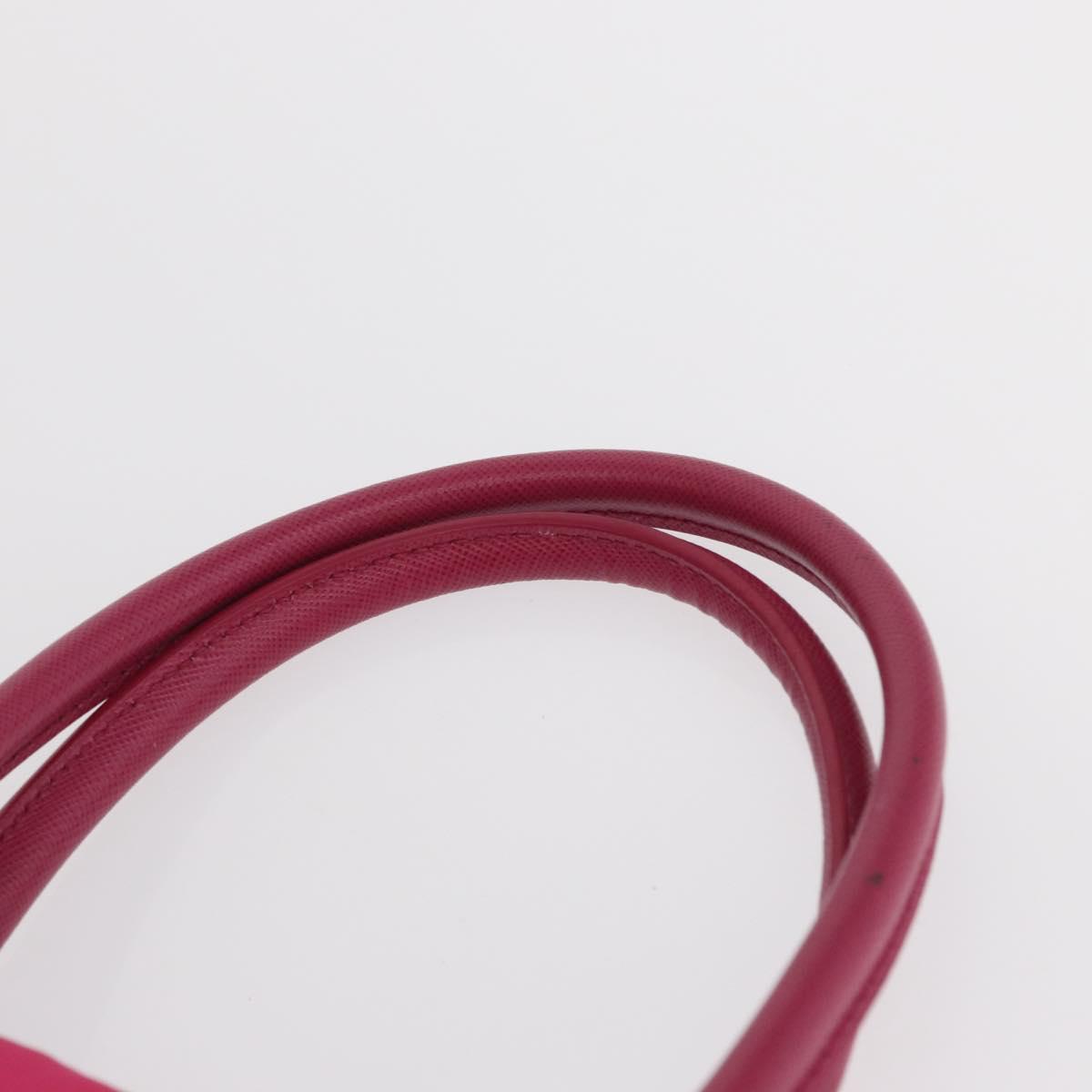 PRADA Hand Bag Nylon Pink Silver Auth 165607