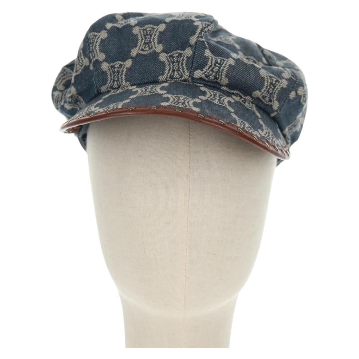 CELINE Macadam Canvas Cap Blue Auth 165608V