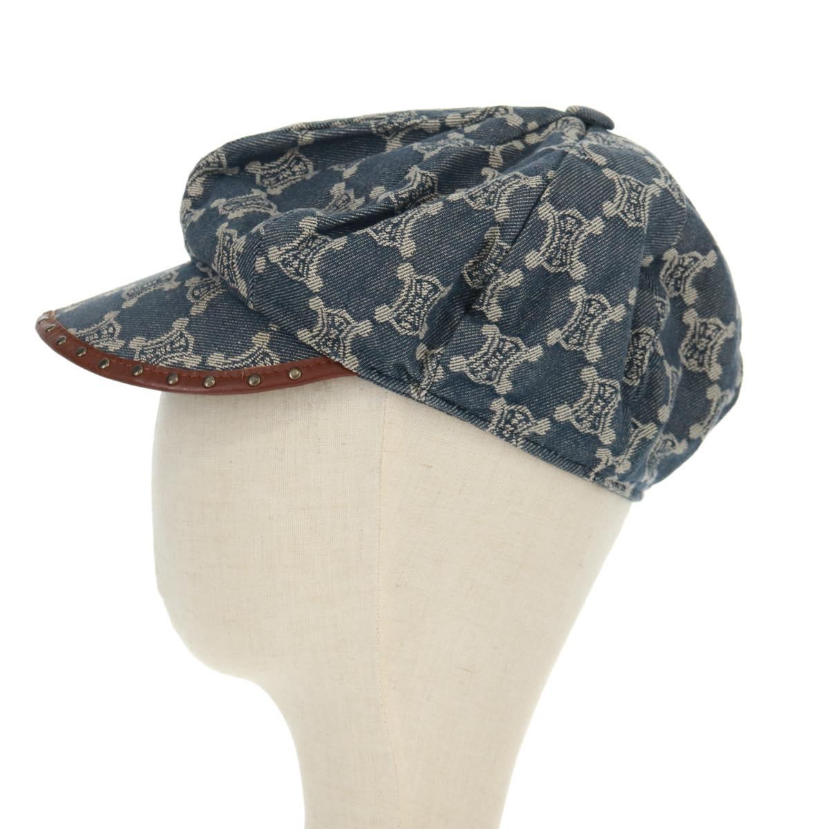 CELINE Macadam Canvas Cap Blue Auth 165608V