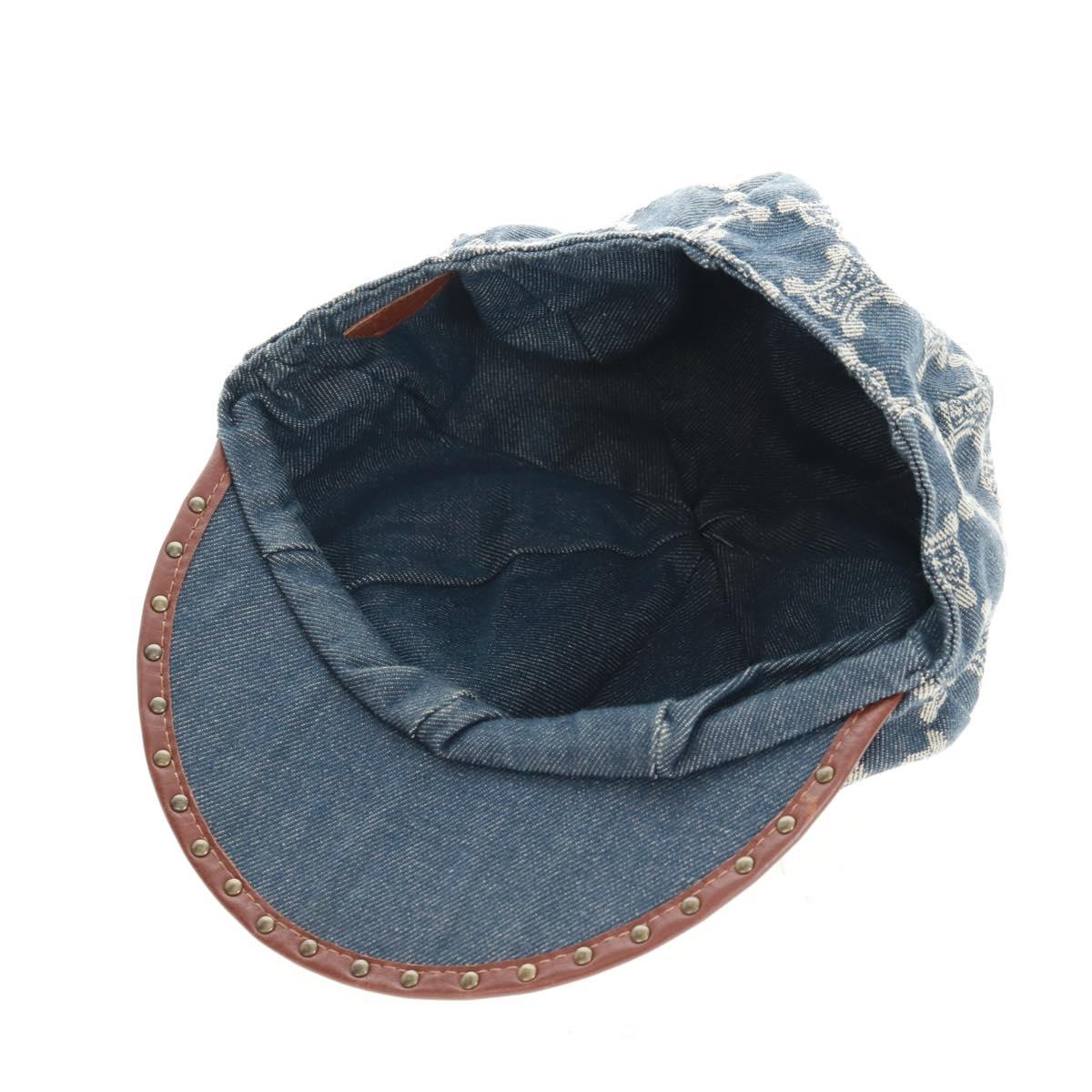 CELINE Macadam Canvas Cap Blue Auth 165608V
