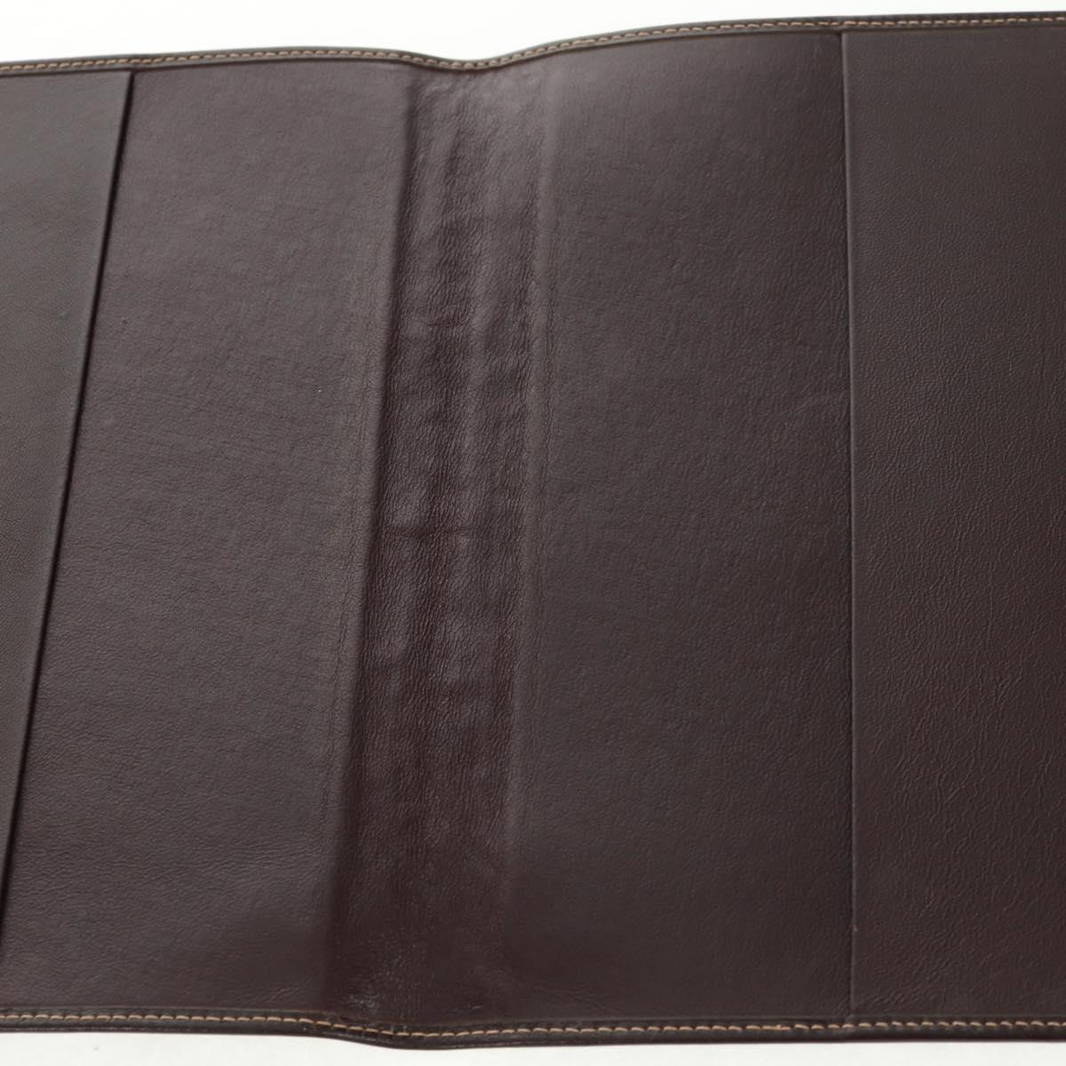 FENDI Beads Day Planner Cover Leather Brown Auth 165609V