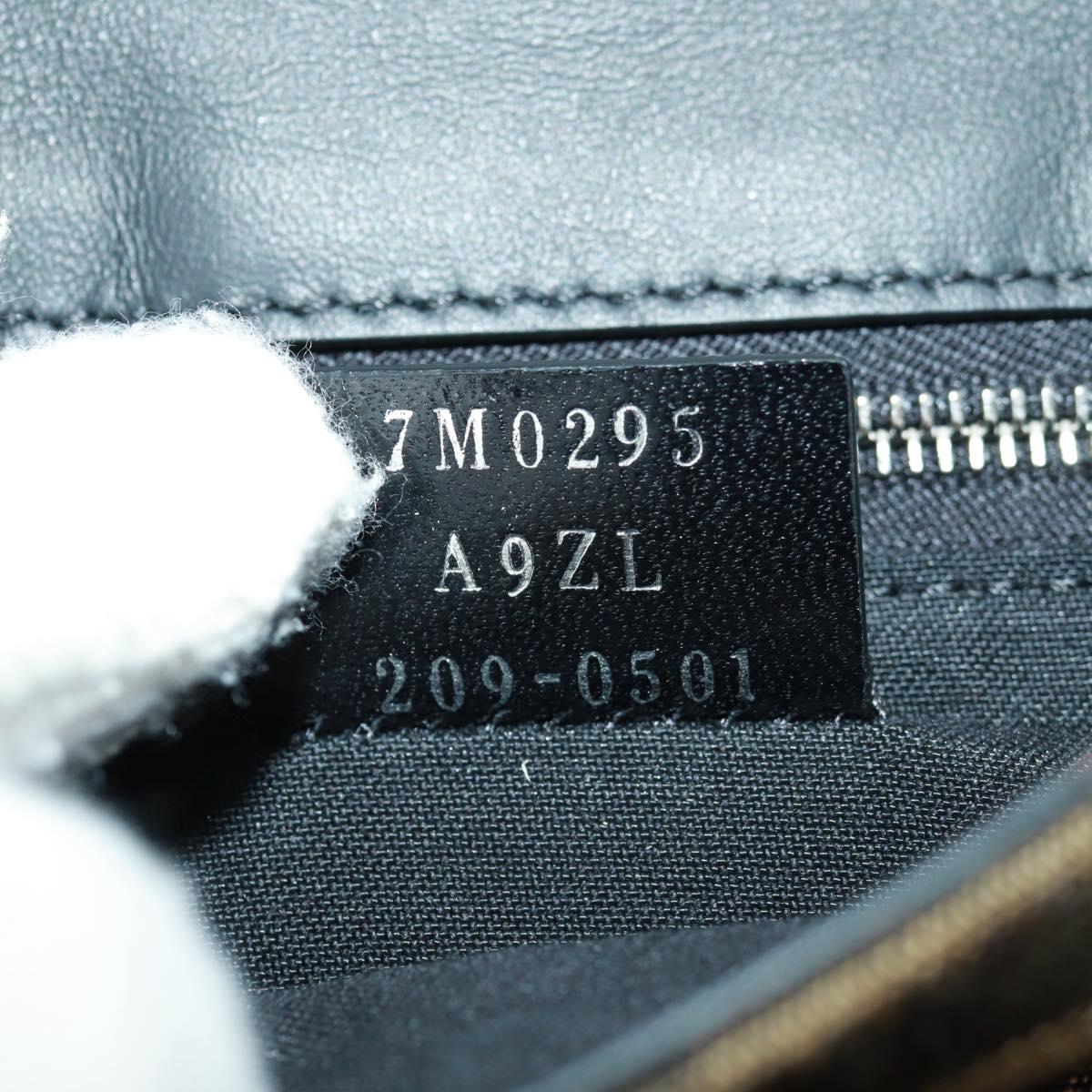 FENDI Zucca Canvas Shoulder Bag Black Brown Auth 165610SAM
