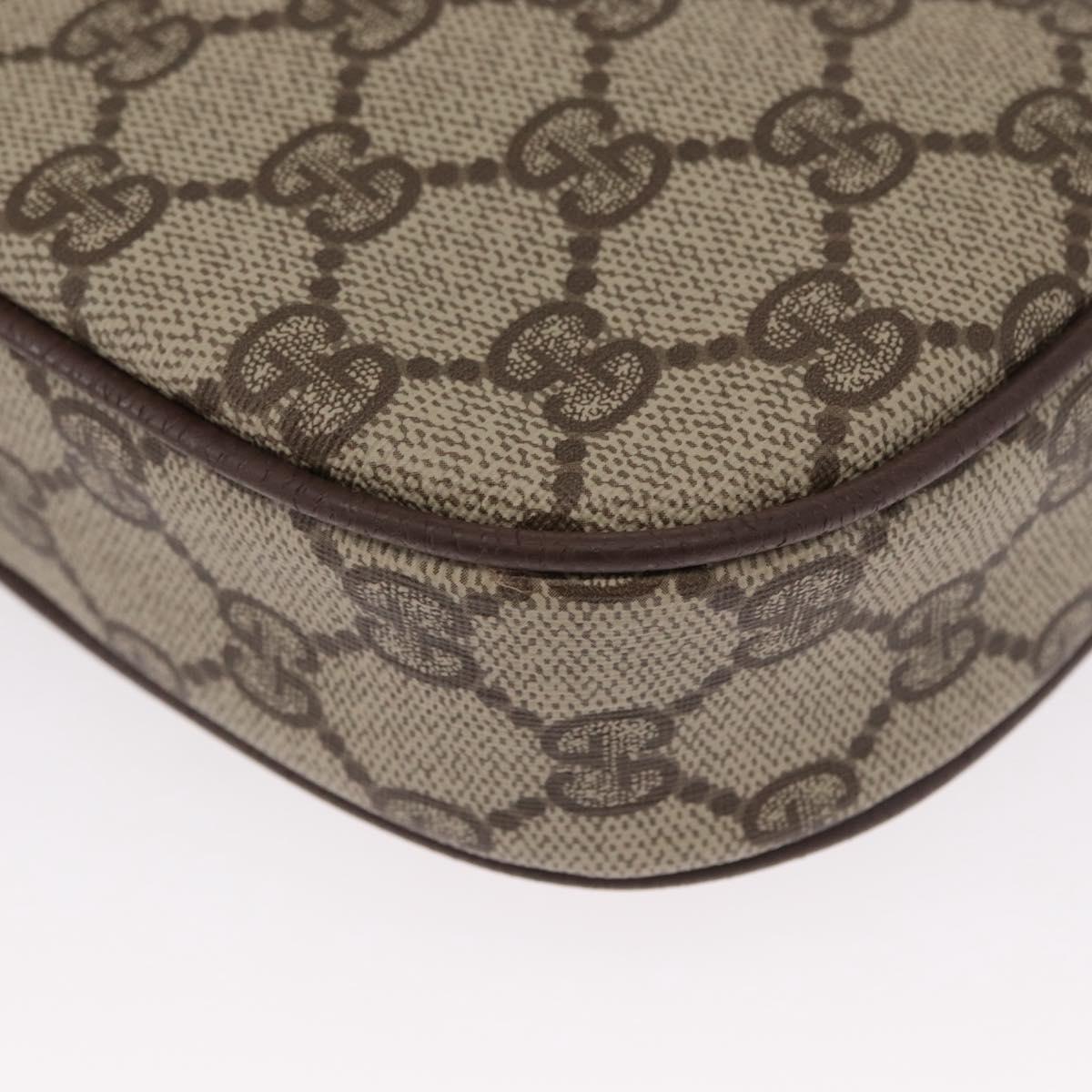 GUCCI GG Supreme Web Sherry Line Bag PVC Beige Gold 007 58 6112 4023 Auth 165618