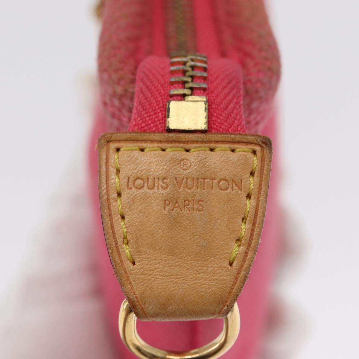 LOUIS VUITTON Antigua Pochette Plat PM Pouch Pink Rose M40068 LV Auth 165628