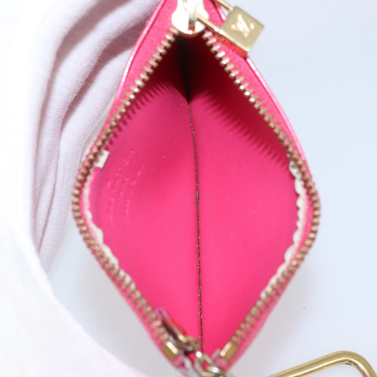 LOUIS VUITTON Vernis Pochette Cles Coin Purse Fuchsia Pink M91250 LV Auth 165637