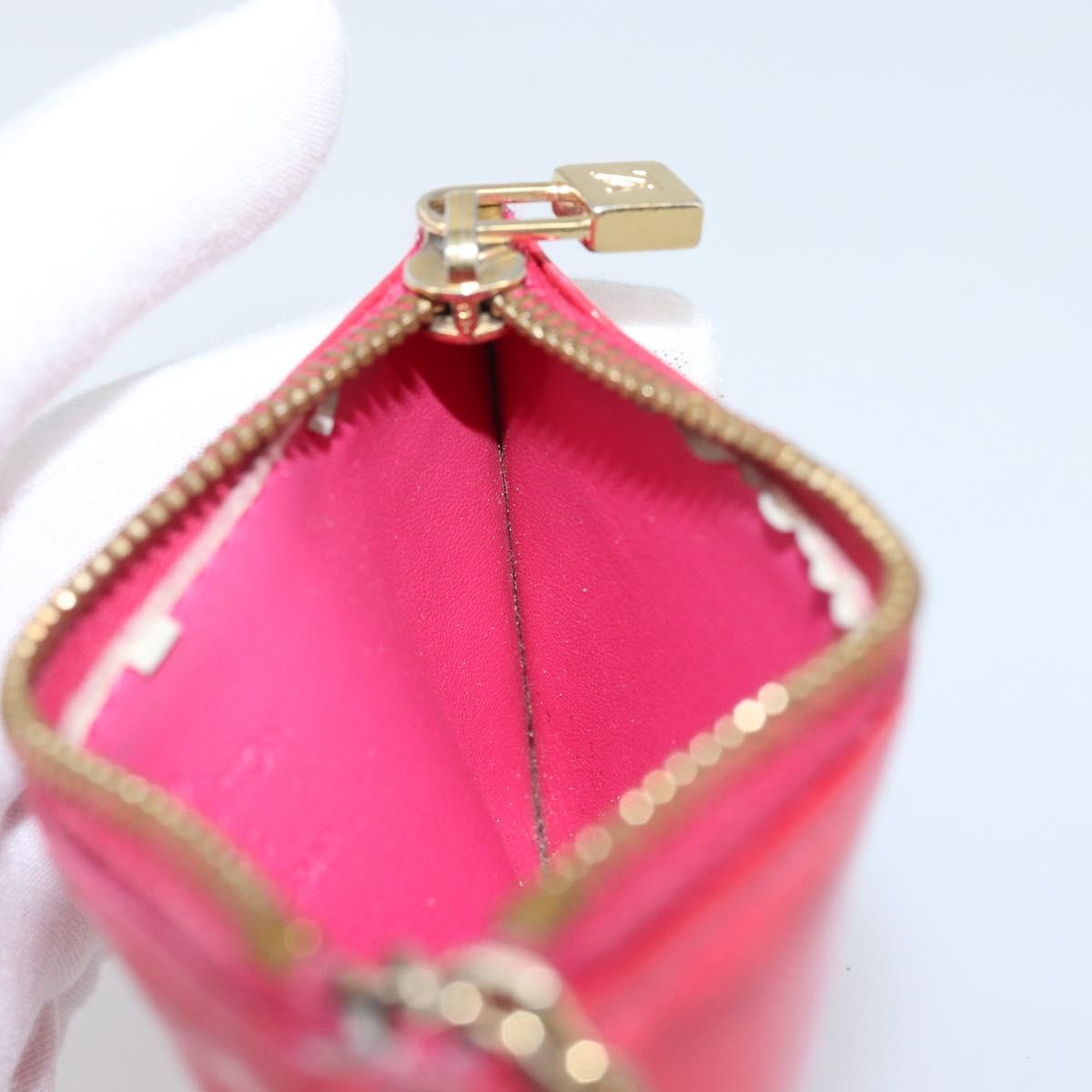 LOUIS VUITTON Vernis Pochette Cles Coin Purse Fuchsia Pink M91250 LV Auth 165637