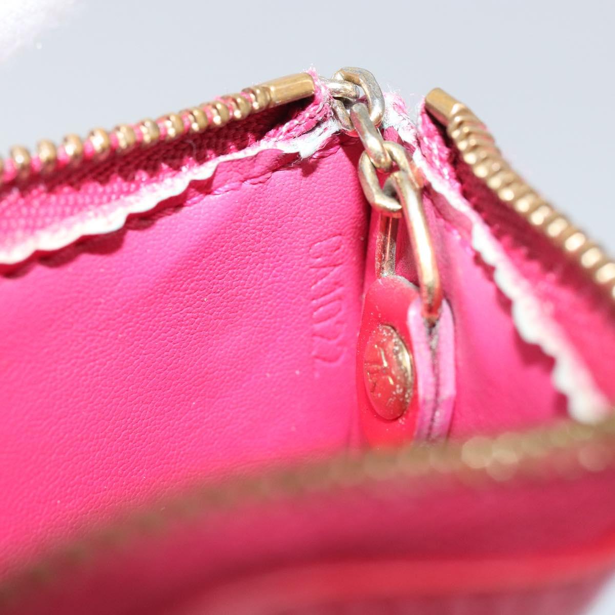 LOUIS VUITTON Vernis Pochette Cles Coin Purse Fuchsia Pink M91250 LV Auth 165637
