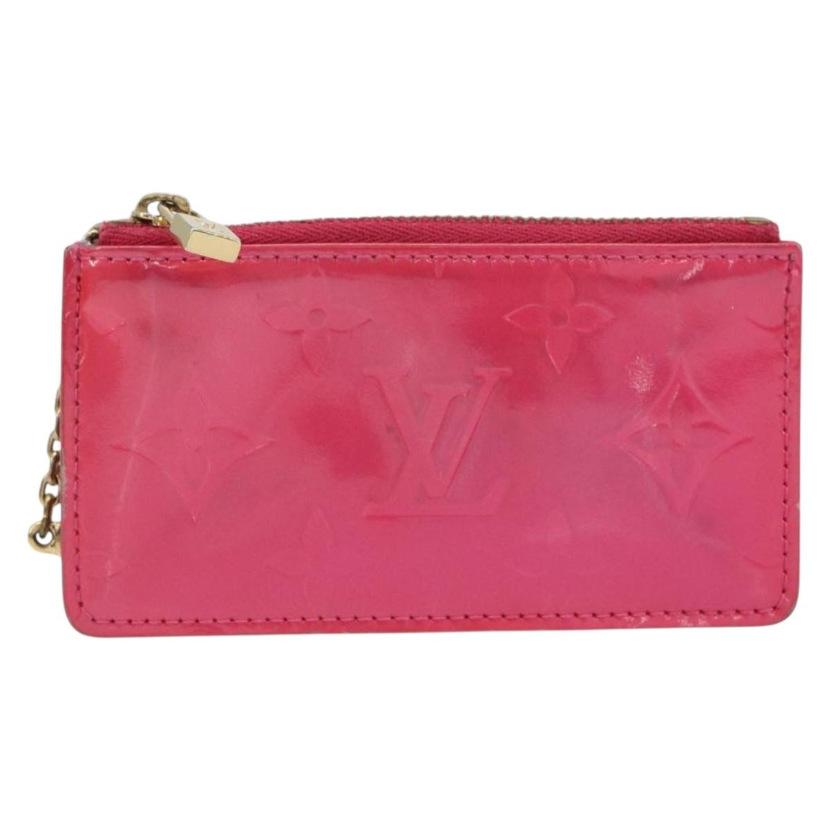 LOUIS VUITTON Vernis Pochette Cles Coin Purse Fuchsia Pink M91250 LV Auth 165637