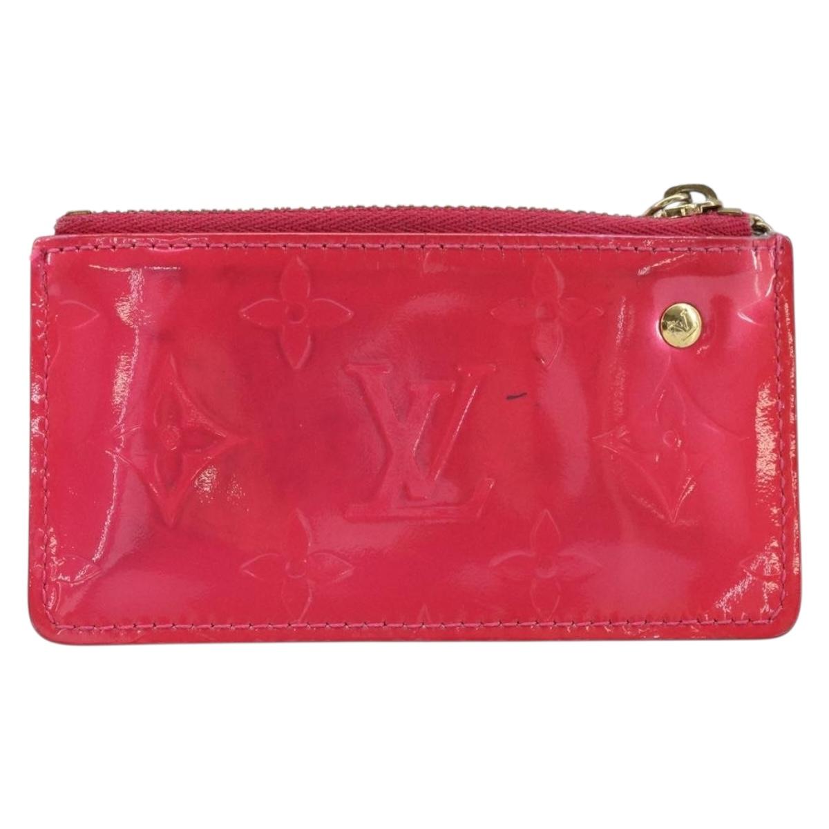 LOUIS VUITTON Vernis Pochette Cles Coin Purse Fuchsia Pink M91250 LV Auth 165637