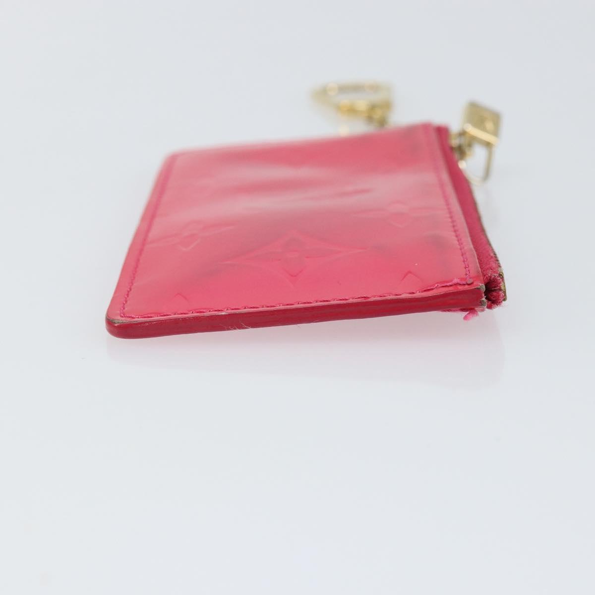 LOUIS VUITTON Vernis Pochette Cles Coin Purse Fuchsia Pink M91250 LV Auth 165637