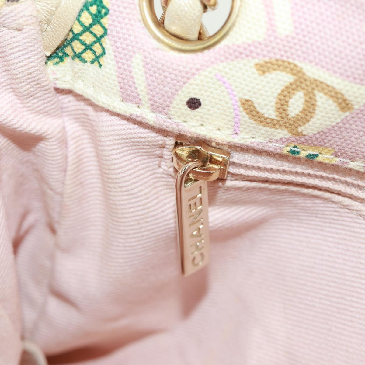 CHANEL Matelasse 25 Single Flap Chain Bag Canvas Beige Gold CC Auth 165652SAV